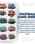 22x48 Inches Football Gang sheet