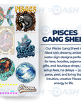 22x48 Inches Pisces Zodiac Gang sheet